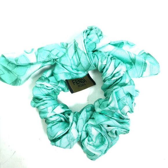 FENDI Ribbon hair accessories hair tie rabbit Scrunchie silk Green Unused - Picture 1 of 6